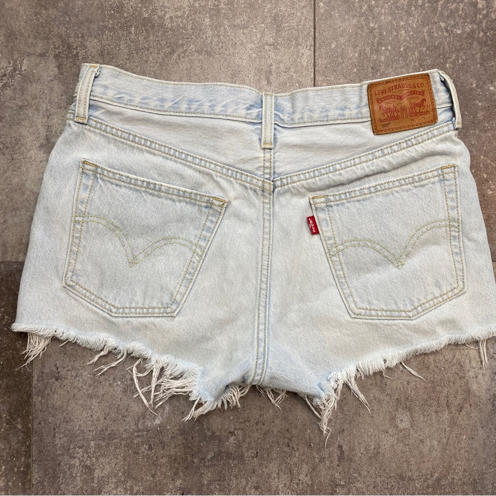 Levi’s 501 Button Fly Light Wash Shorts